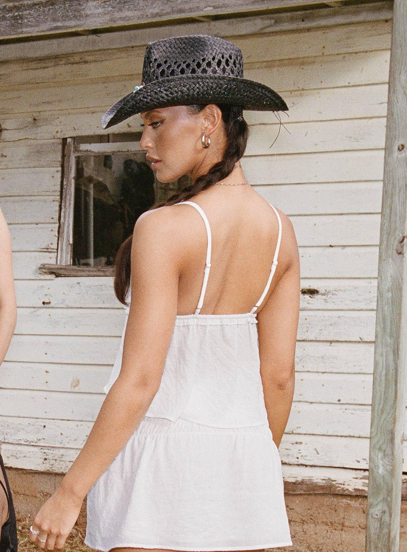 Trevani Ribbon Cami Ivory Product Image