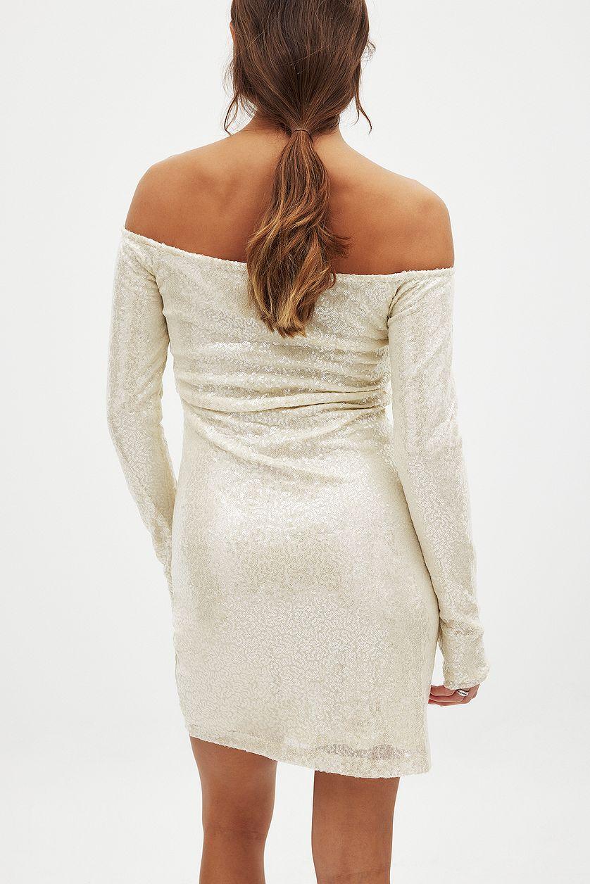 Off Shoulder Sequin Mini Dress Product Image