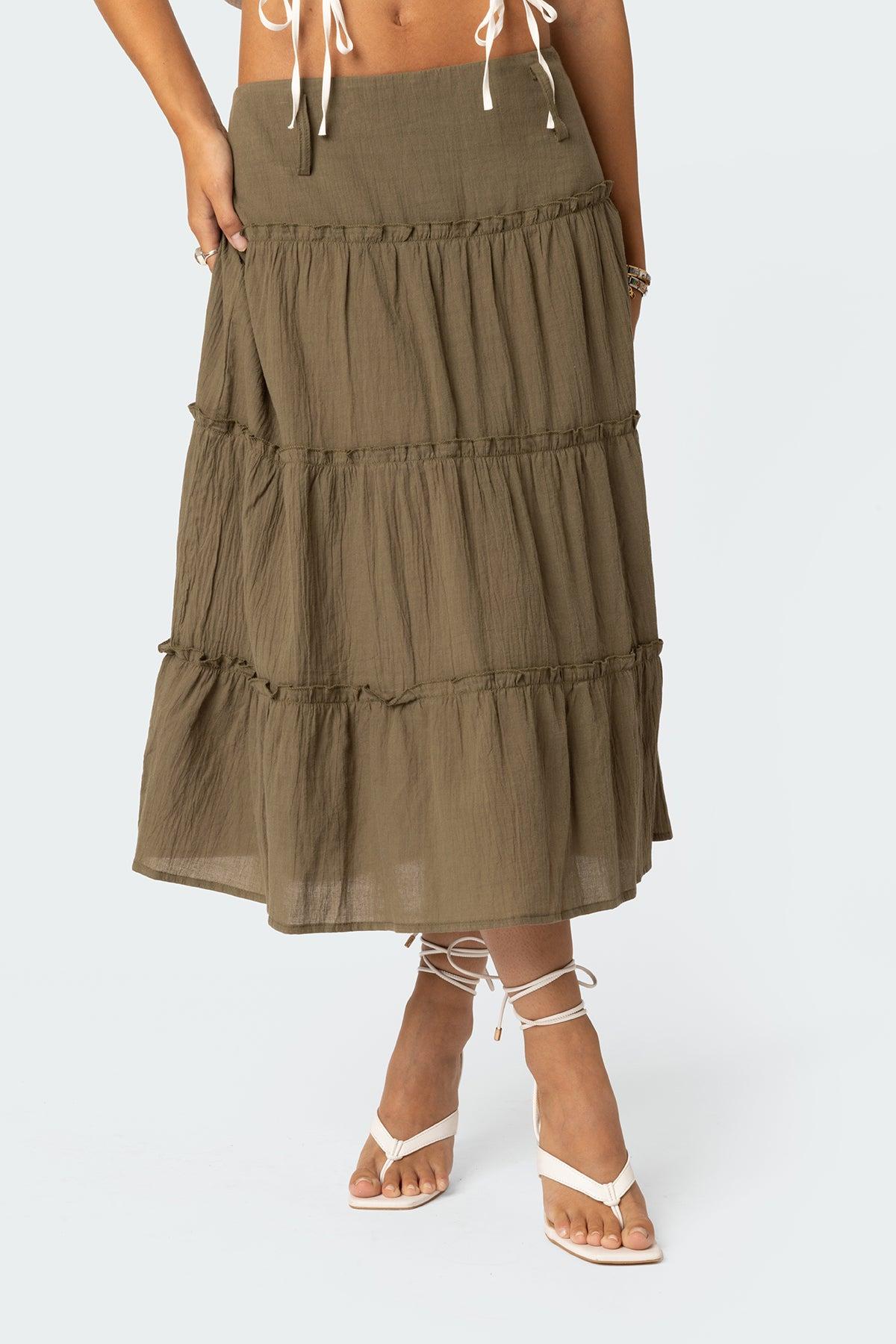 Melinda Tiered Midi Skirt Product Image