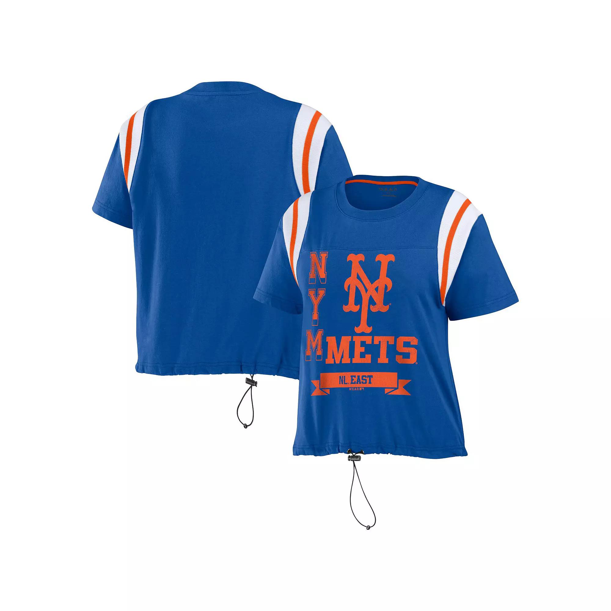 Women's WEAR by Erin Andrews Royal New York Mets Cinched Colorblock T-Shirt,  Product Image