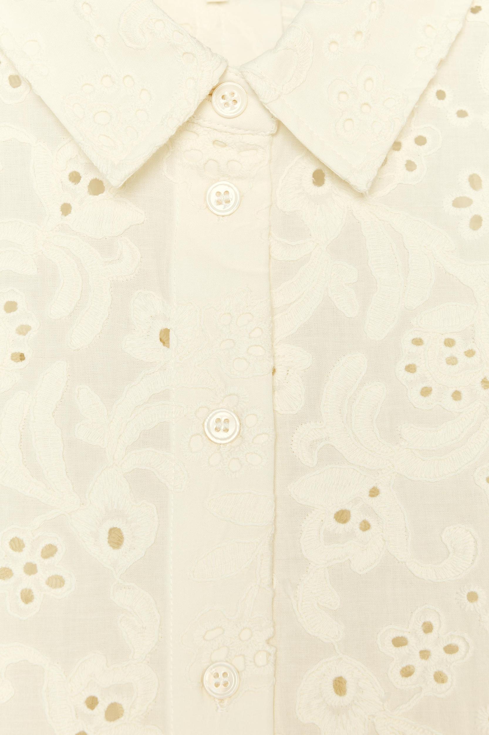 ZW COLLECTION EYELET EMBROIDERY SHIRT Product Image
