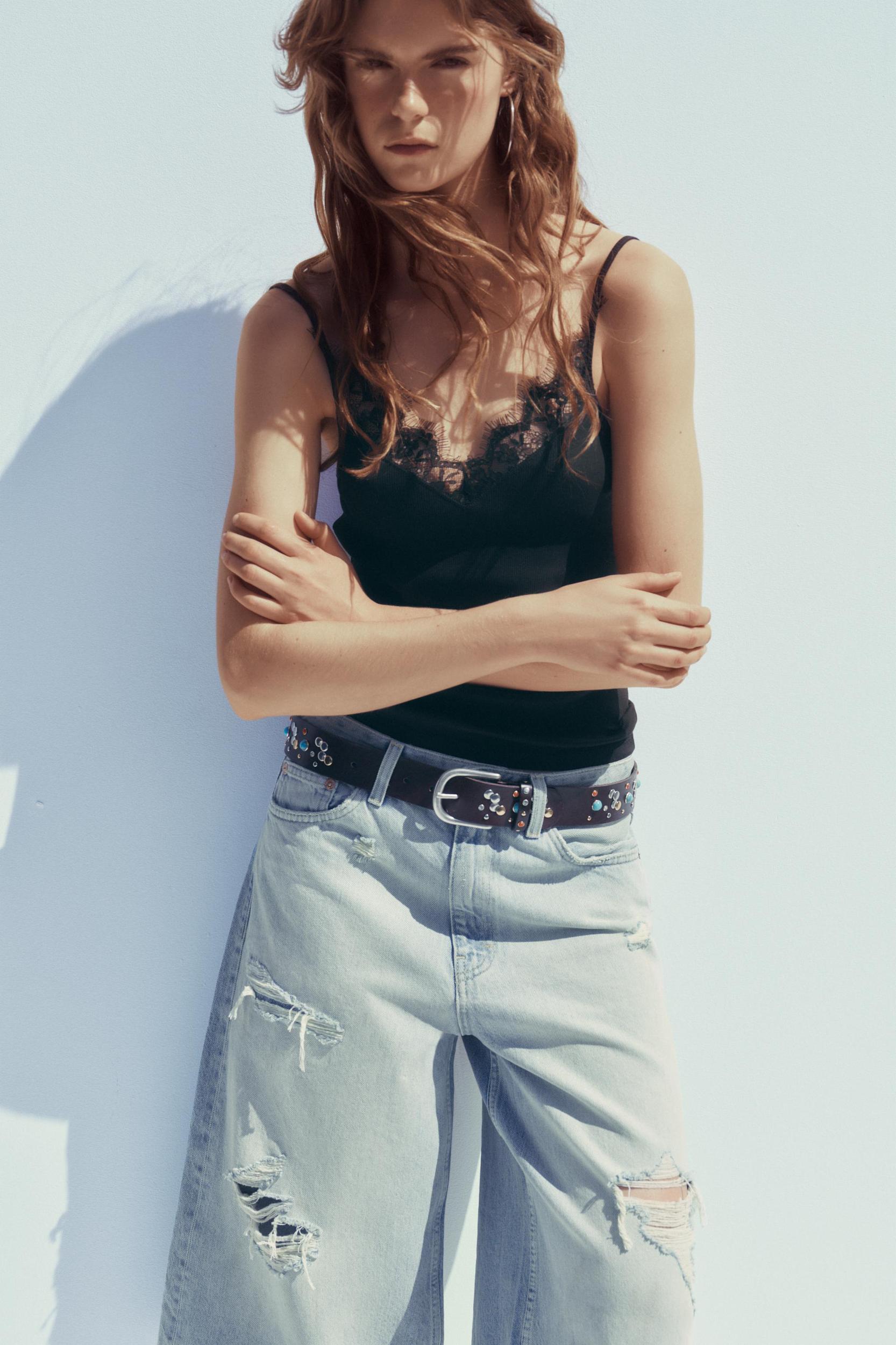 RIB TANK TOP WITH LACE Product Image