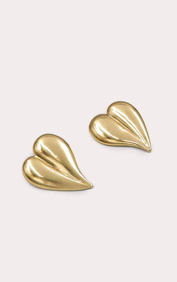 Gold Plated Smooth Heart Earrings Product Image