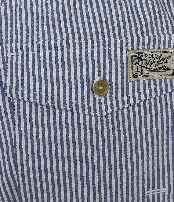 Polo Ralph Lauren Traveler Classic Bengal-Stripe 5.75 Inseam Swim Trunks Product Image