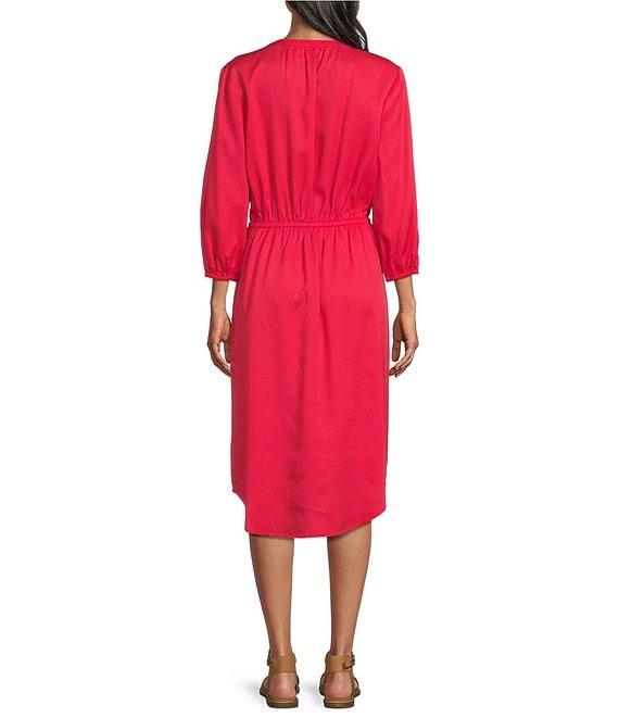 Westbound Woven V-Neck 3/4 Sleeve Dress Product Image