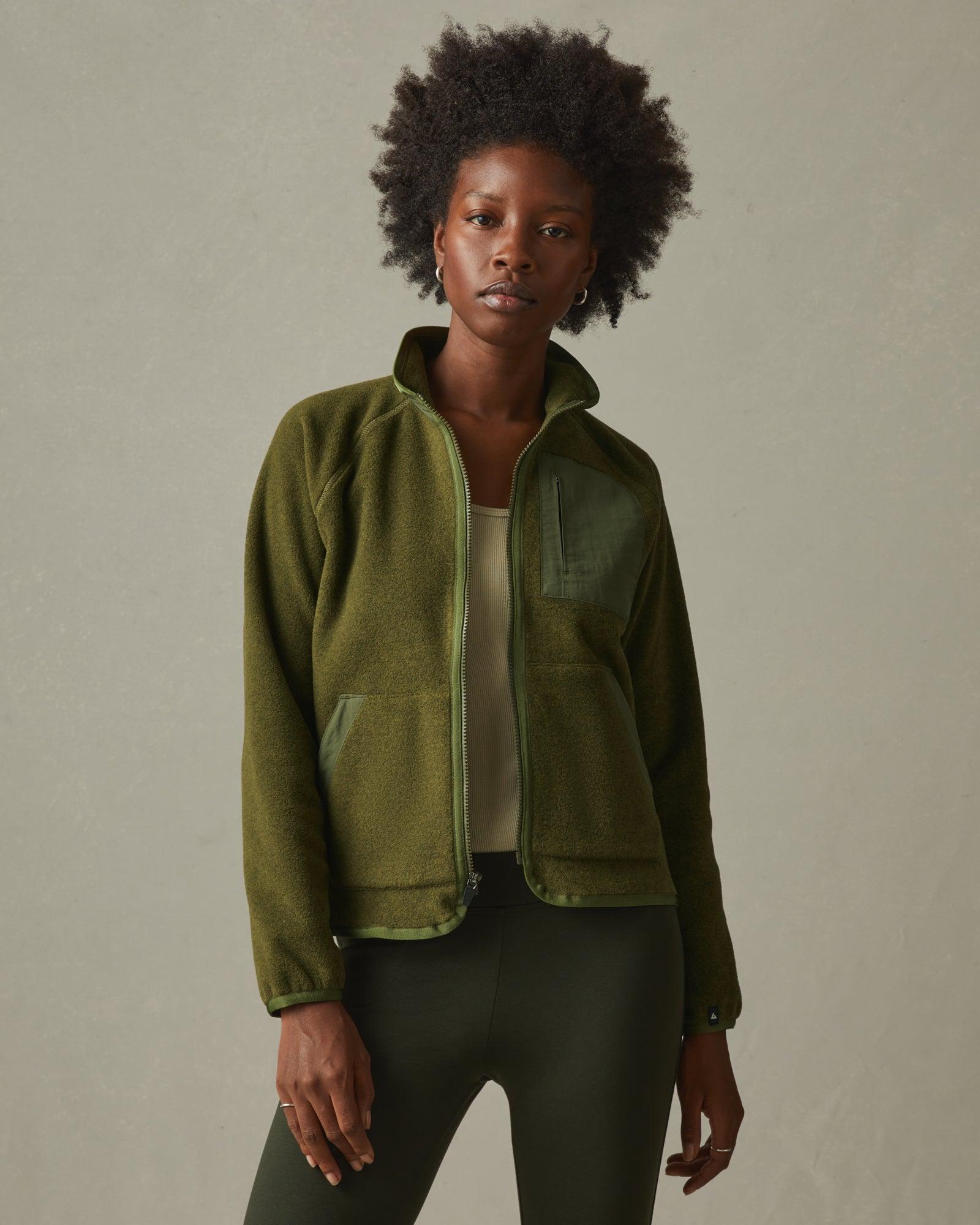 Women's Active Fleece Full Zip - Moss Female Product Image