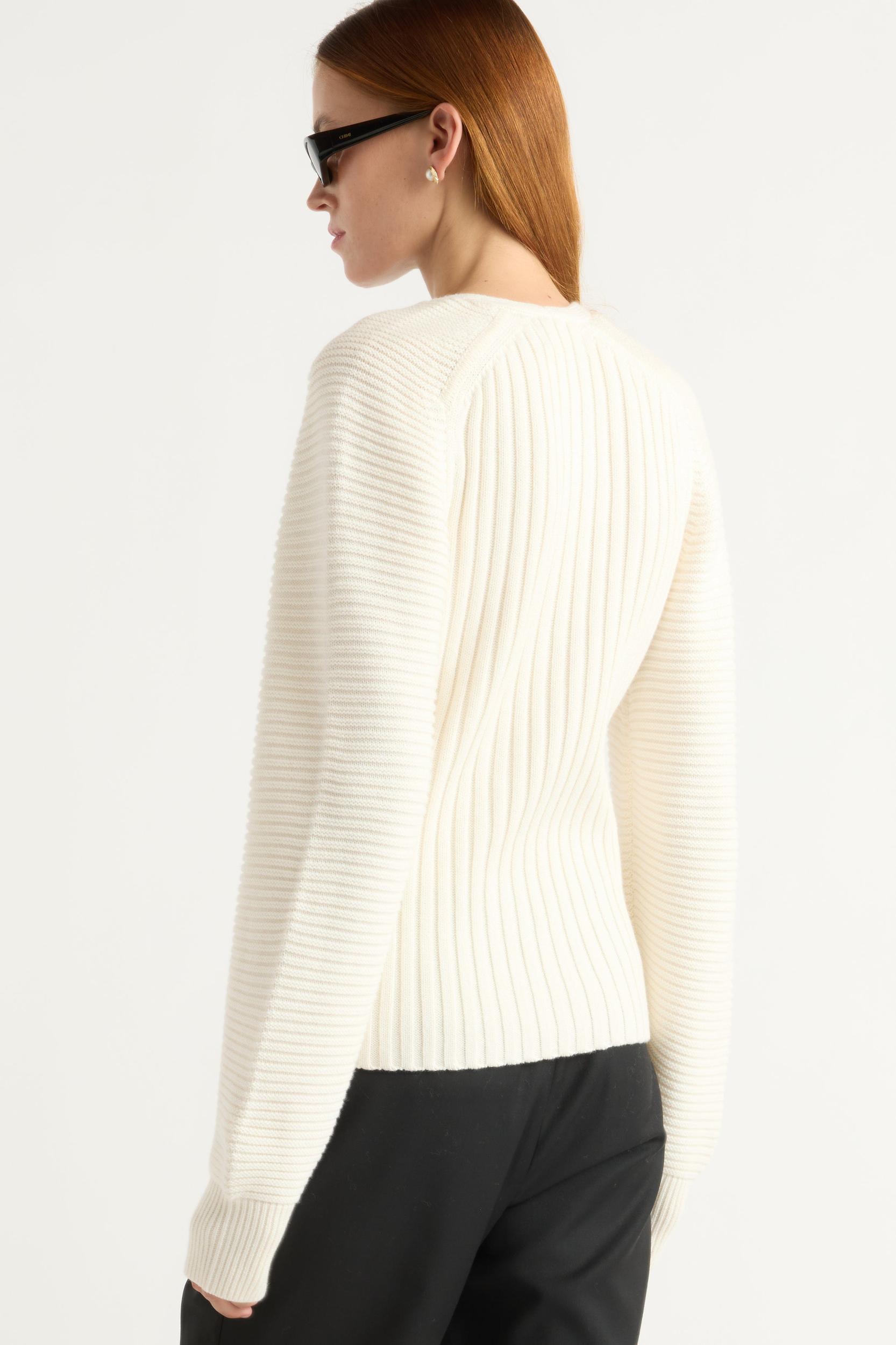 Sanne Ottoman-Knit V-Neck Sweater Product Image