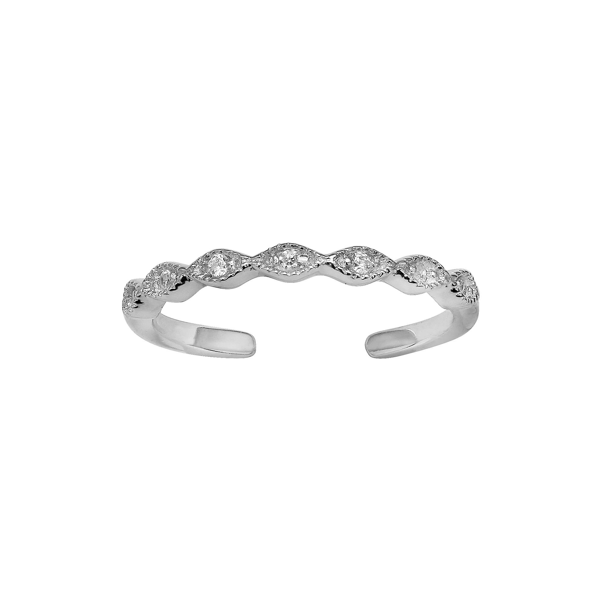 PRIMROSE Sterling Silver Cubic Zirconia Toe Ring, Women's, Silver Tone Product Image