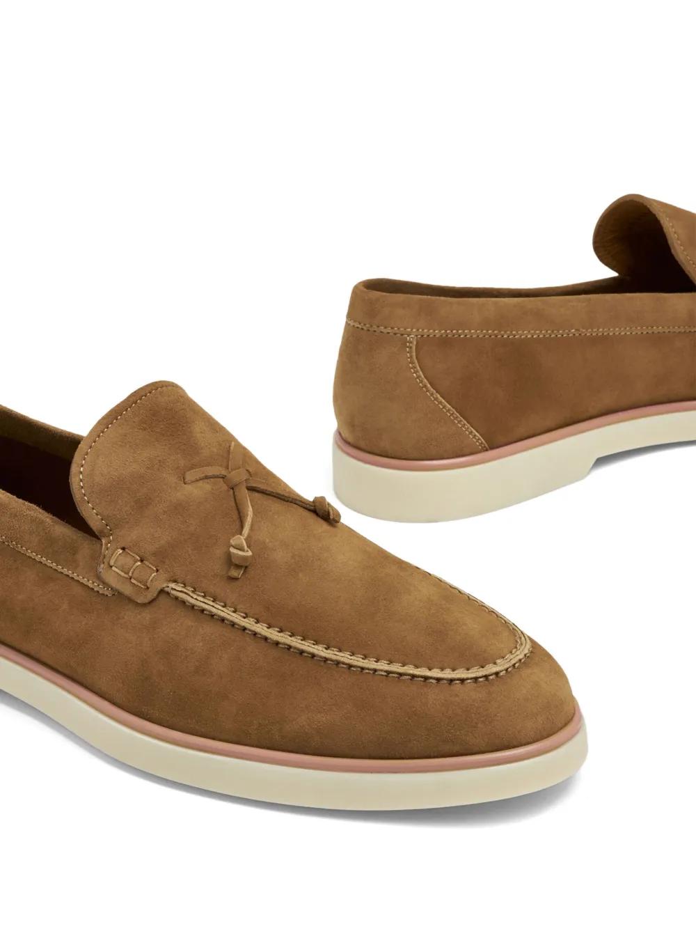 almond-toe suede loafers Product Image