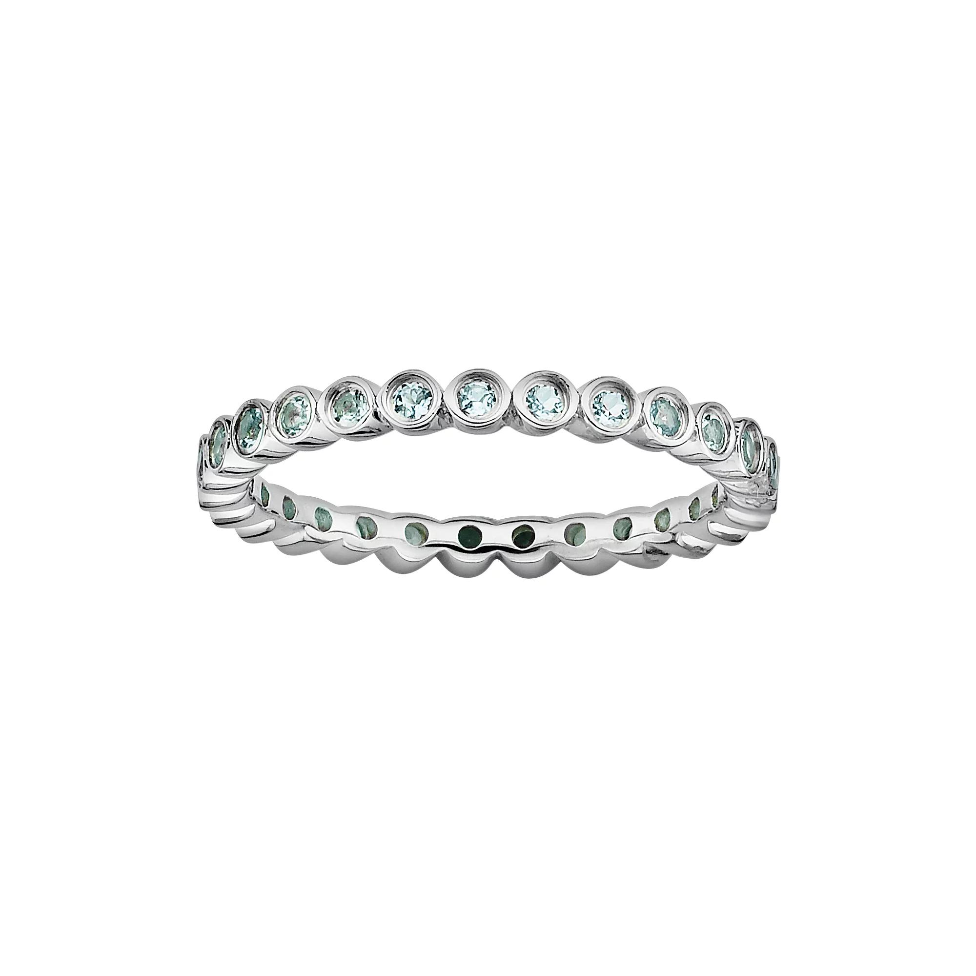 Stacks & Stones Sterling Silver Aquamarine Stack Ring, Women's, Size: 8 Product Image