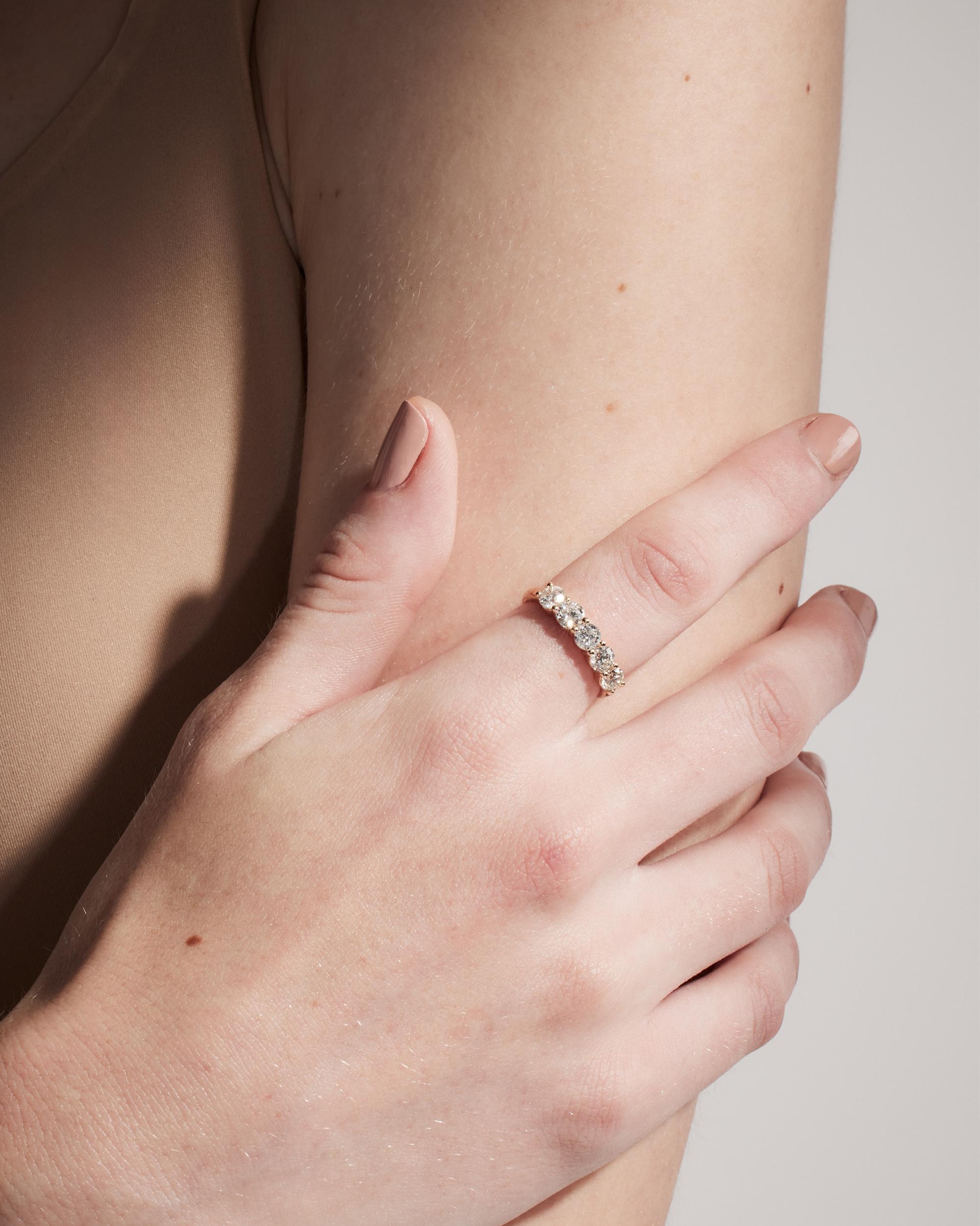 Quince | Women's Lab Grown Diamond Five Stone Band Rings Product Image