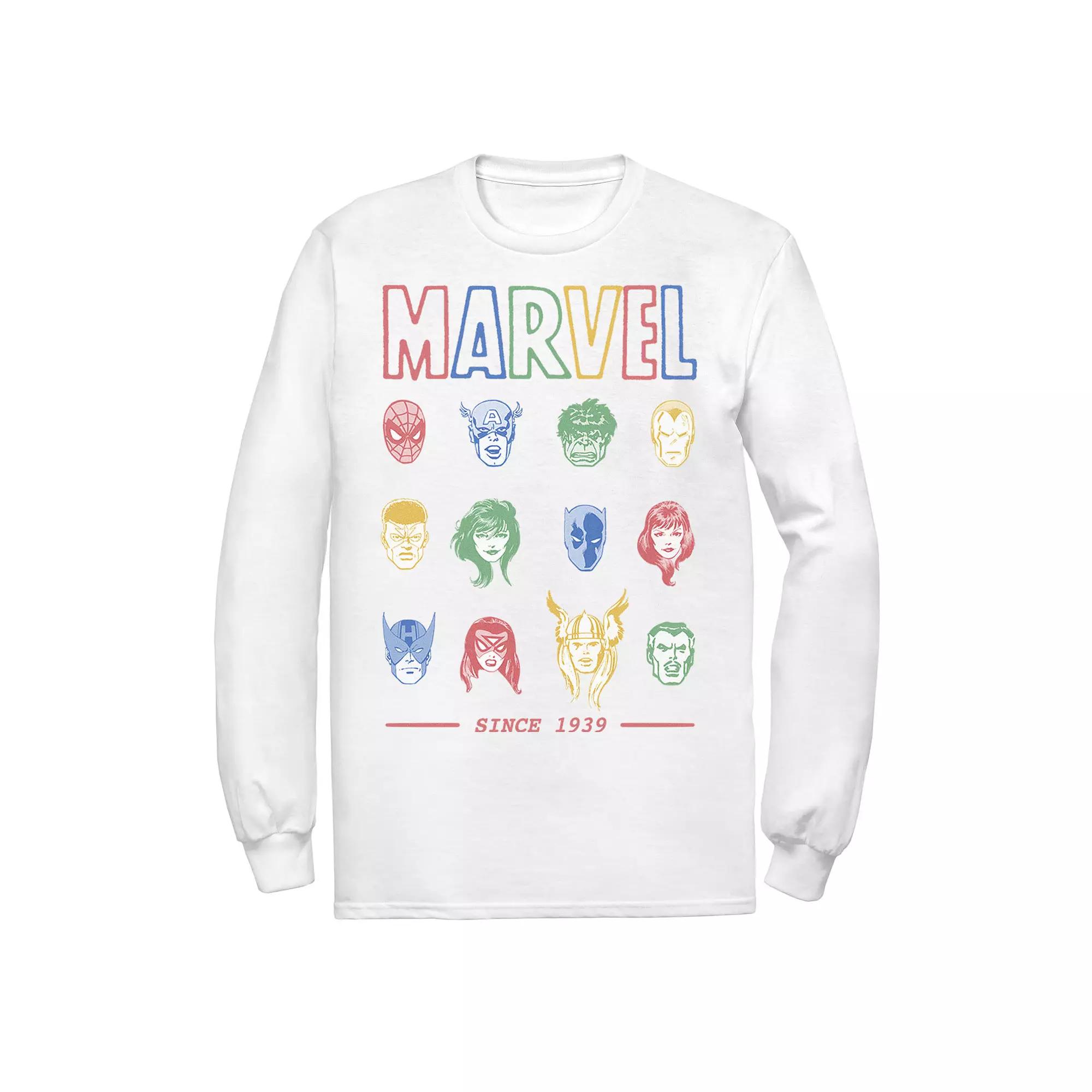 Men's Marvel Classic Colorful Comic Hero Collage Since 1939 Tee, Size: XL, White Product Image