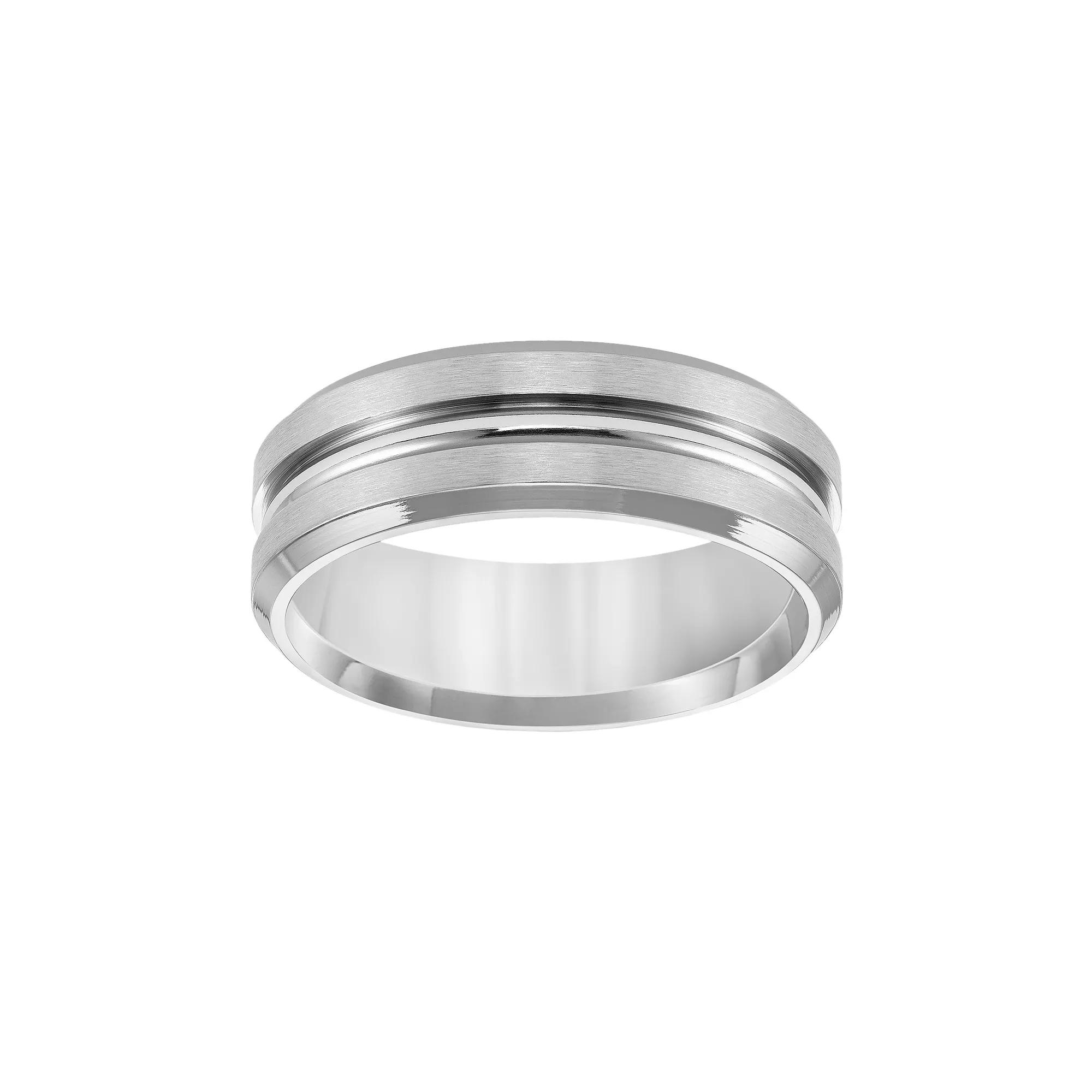 AXL Stainless Steel Groove Men's Wedding Band, Size: 12.50, Grey Product Image