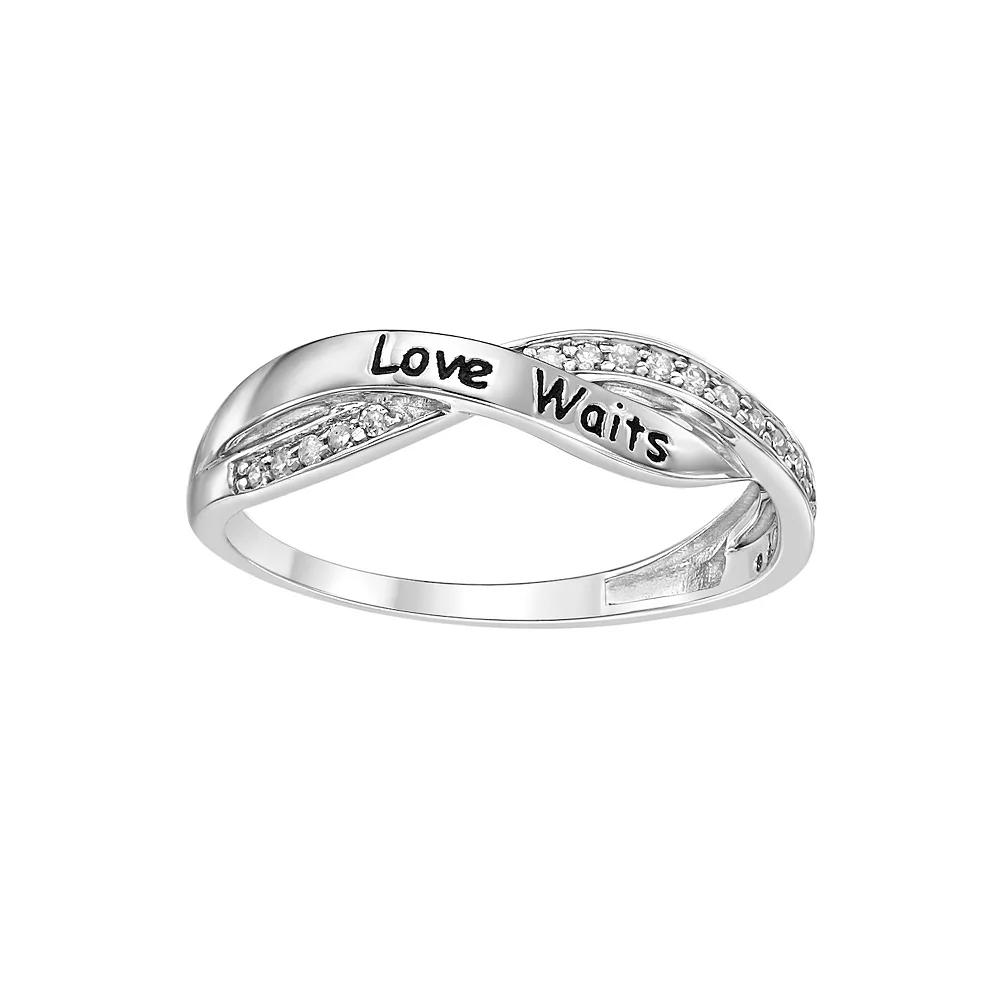 Gemminded Sterling Silver 1/10 Carat T.W. Diamond Love Waits Ring, Women's, Size: 8 Product Image