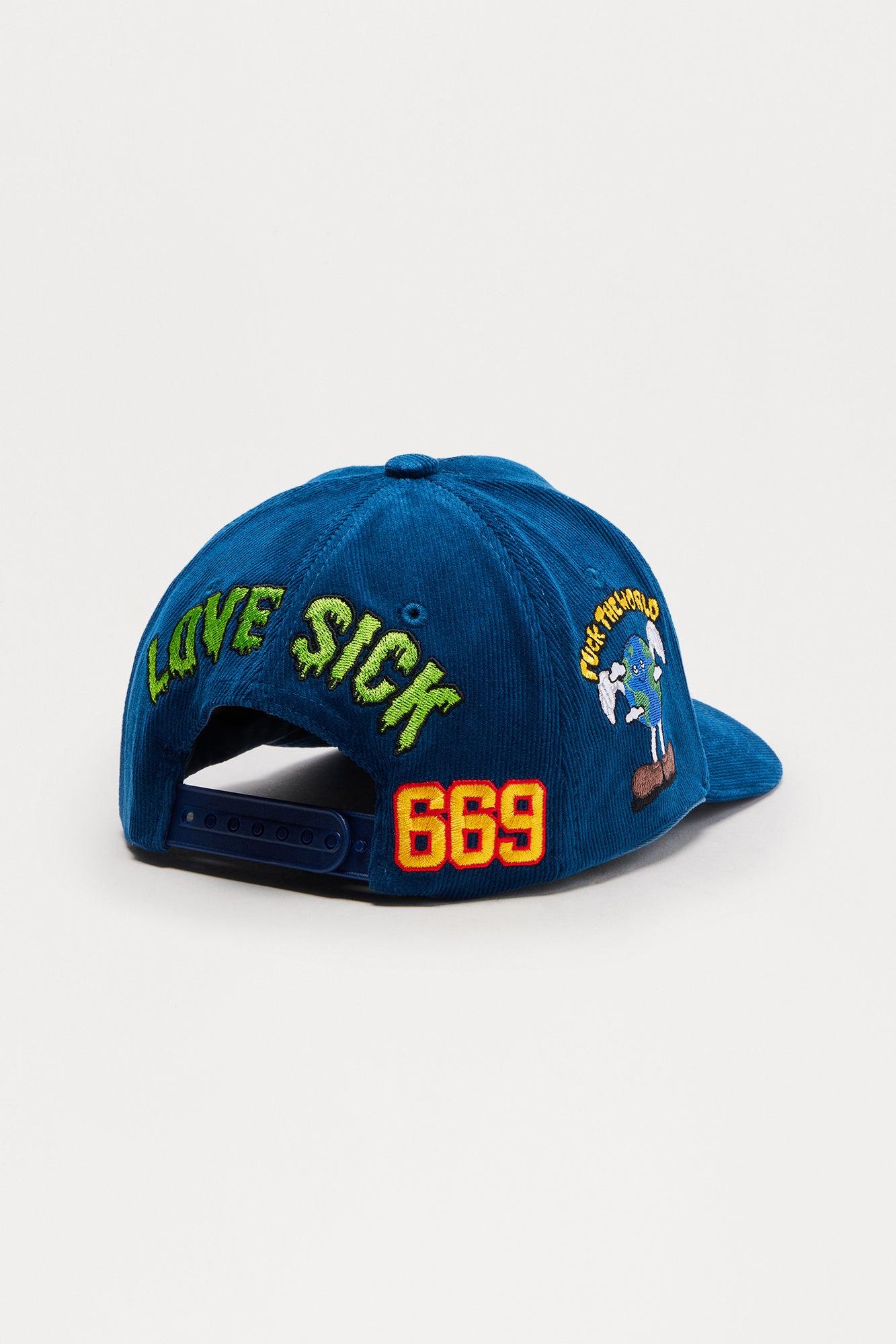 Love Sight Corduroy Snapback Hat - Navy Product Image
