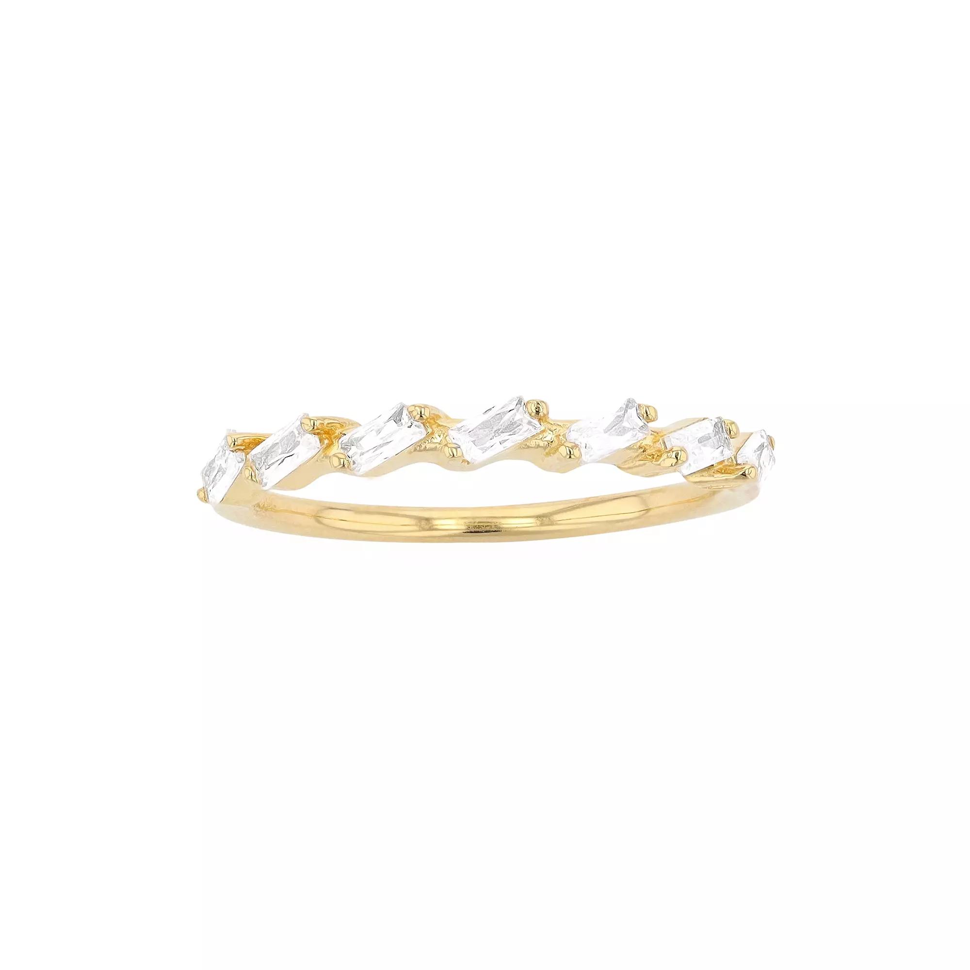 SIRI USA by TJM Gold Tone Sterling Silver Cubic Zirconia Baguette Ring, Women's, Size: 9 Product Image
