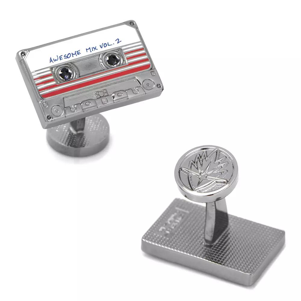 Men's Marvel Awesome Mix Tape No 2 Cuff Links, Silver Product Image