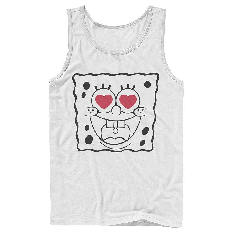 Men's Nickelodeon SpongeBob SquarePants Heart Eyes Line Art Tank Top,  Product Image