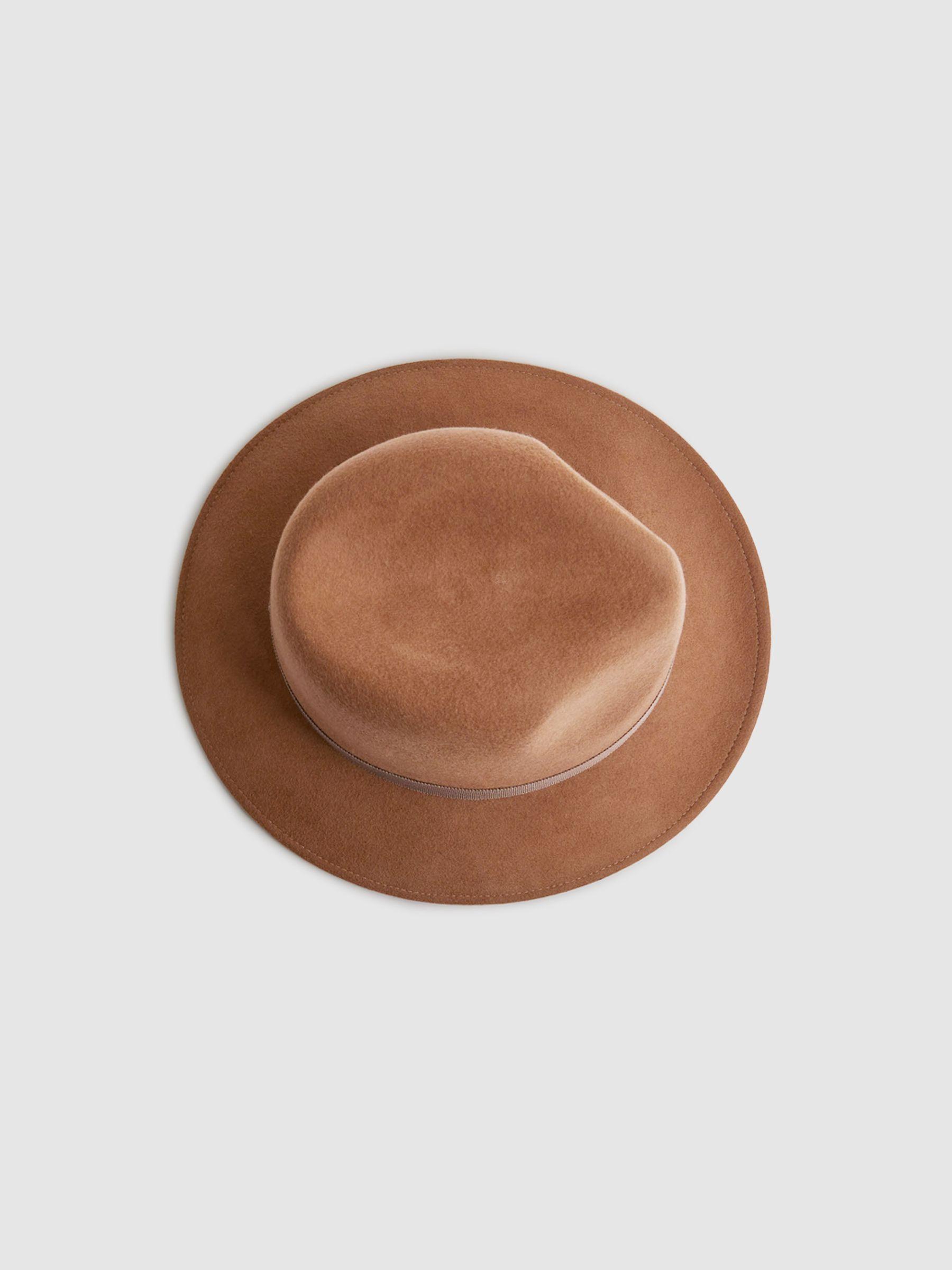 Wool Fedora Hat in Camel Product Image
