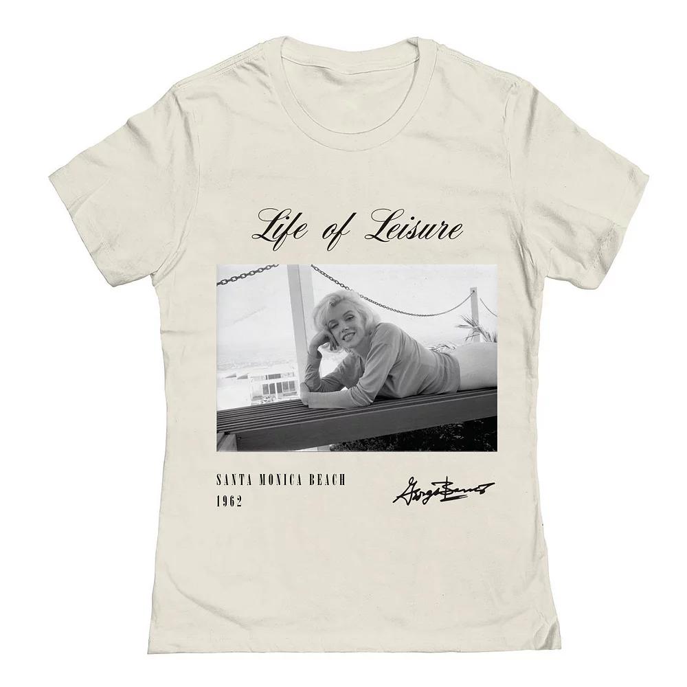 Junior's Grayson Threads The Label Marilyn Monroe Life of Leisure Graphic Tee, Women's, Size: Large, Natural Product Image