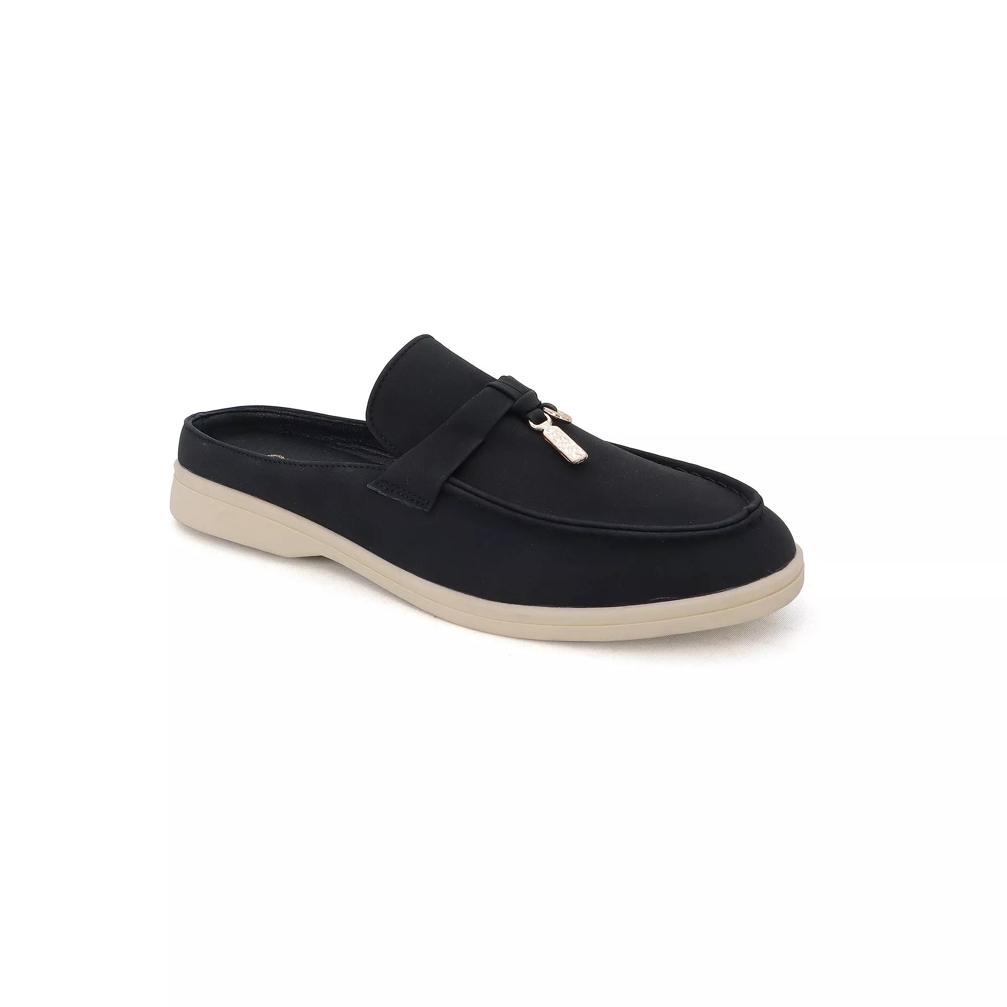 Yoki Carol Flat Loafer Women's Mules, Size: 6, Black Product Image