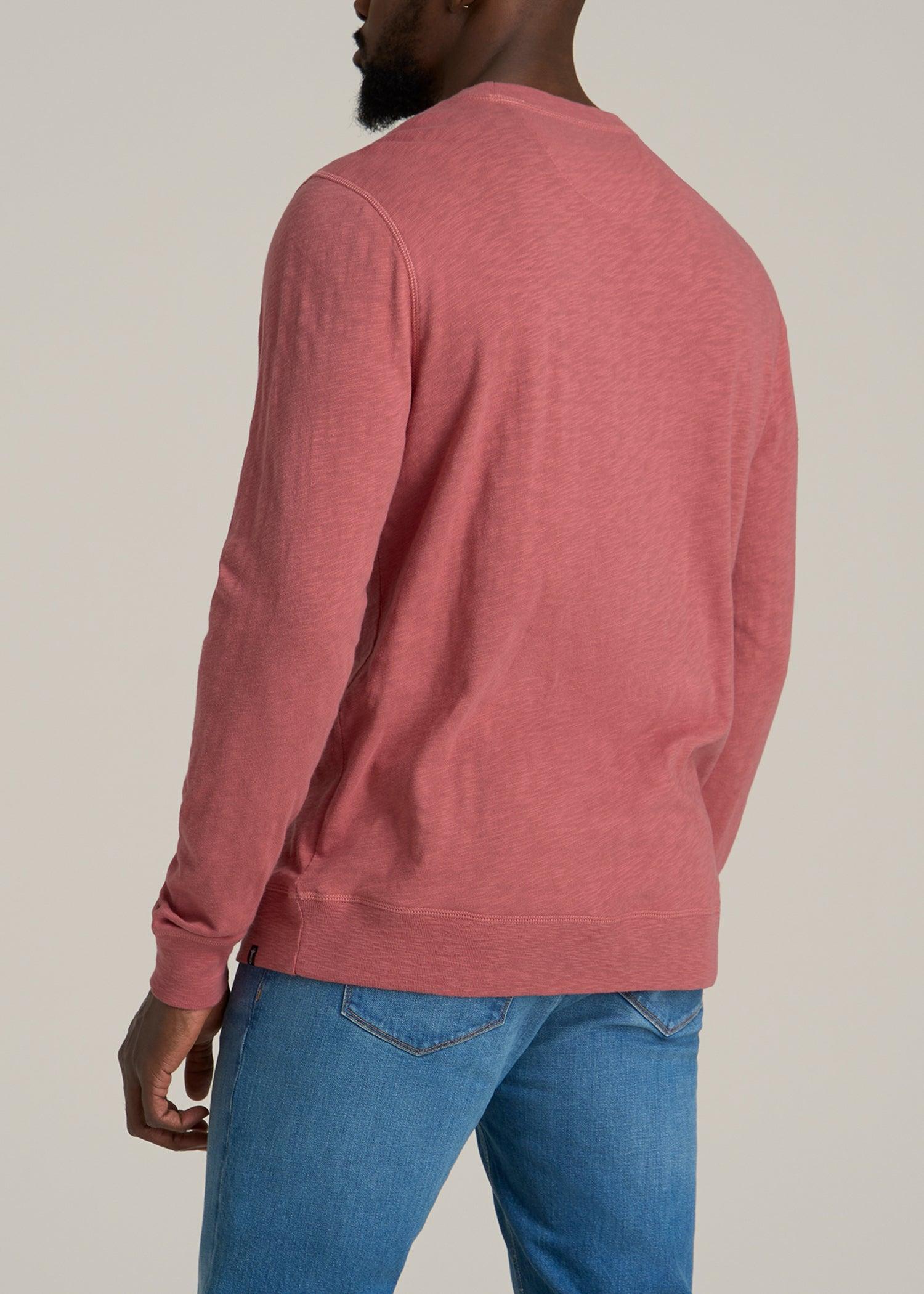 Sunwashed Slub Crewneck for Tall Men in Dusty Cedar Male Product Image