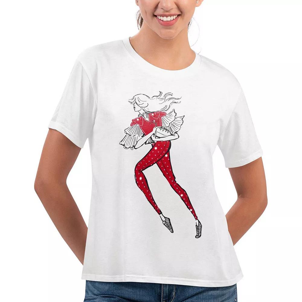 Women's G-III 4Her by Carl Banks White Tampa Bay Buccaneers Play The Ball T-Shirt,  Product Image