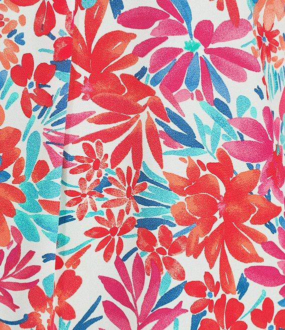 Jones New York Floral Printed V-Neck Flare Sleeve Tunic Product Image