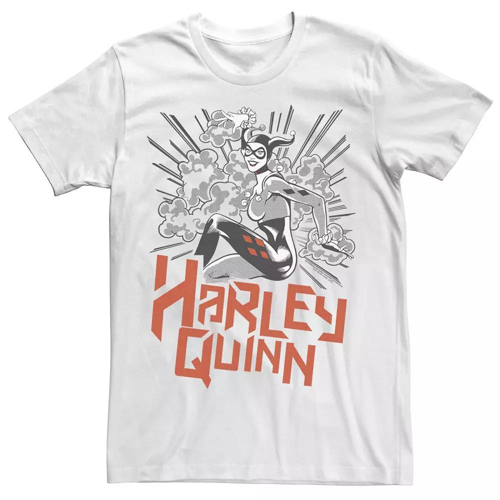 Men's Batman Harley Quinn Black And White Color Pop Logo Tee, Size: XXL Product Image