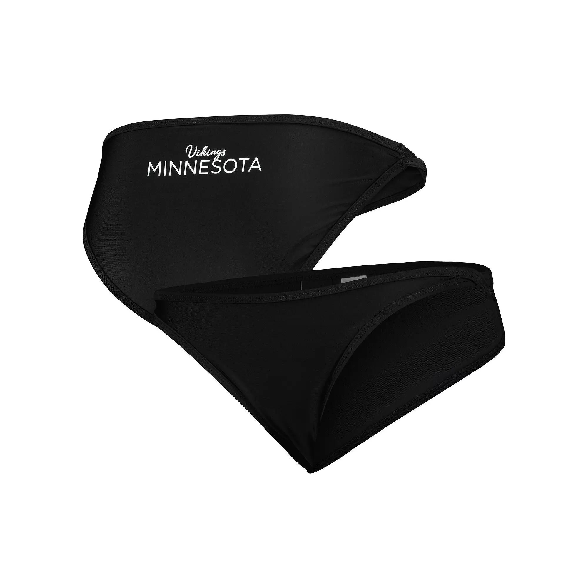 Women's G-III 4Her by Carl Banks Black Minnesota Vikings Hall of Fame Bikini Bottom,  Product Image