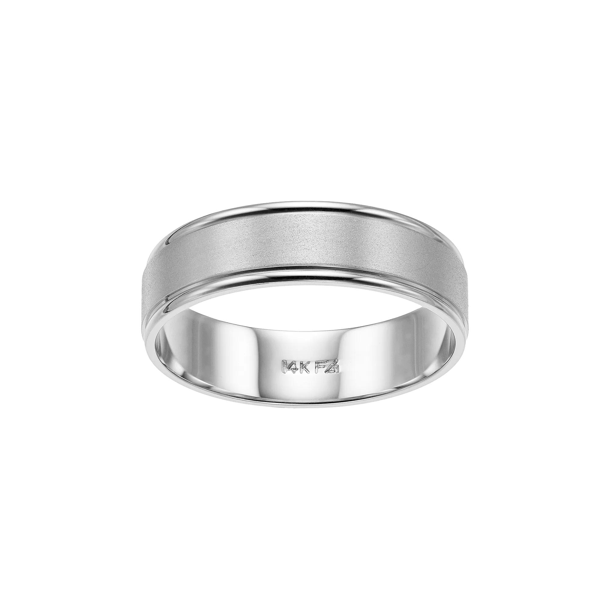 Men's AXL 14k White Gold Wedding Band, Size: 8.50, 14k Whgold Product Image