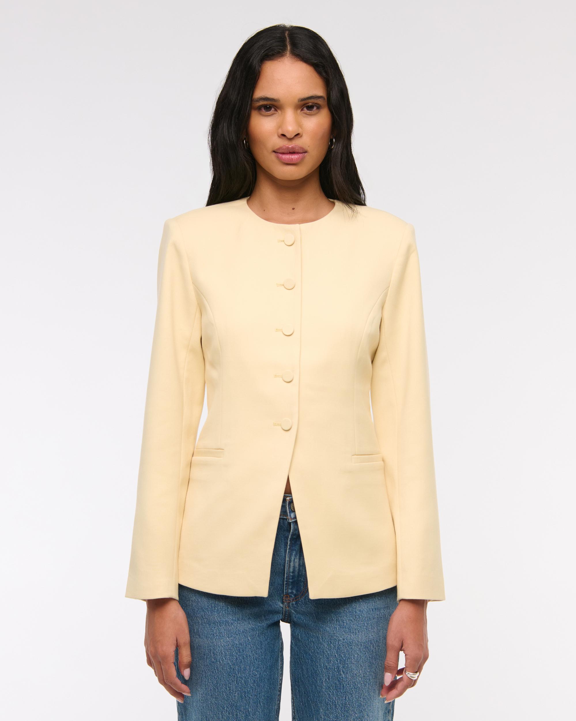 Collarless Suiting Blazer Product Image