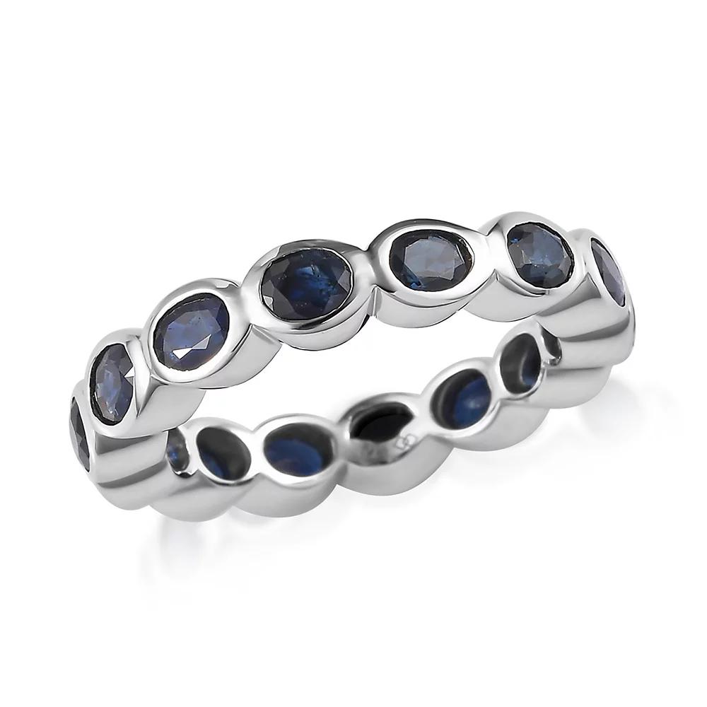 Sterling Silver Natural Blue Sapphire Eternity Ring, Women's, Size: 7, Blue Blue Product Image