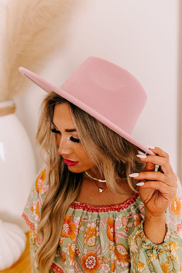Chic and Charm Felt Fedora in Blush Product Image