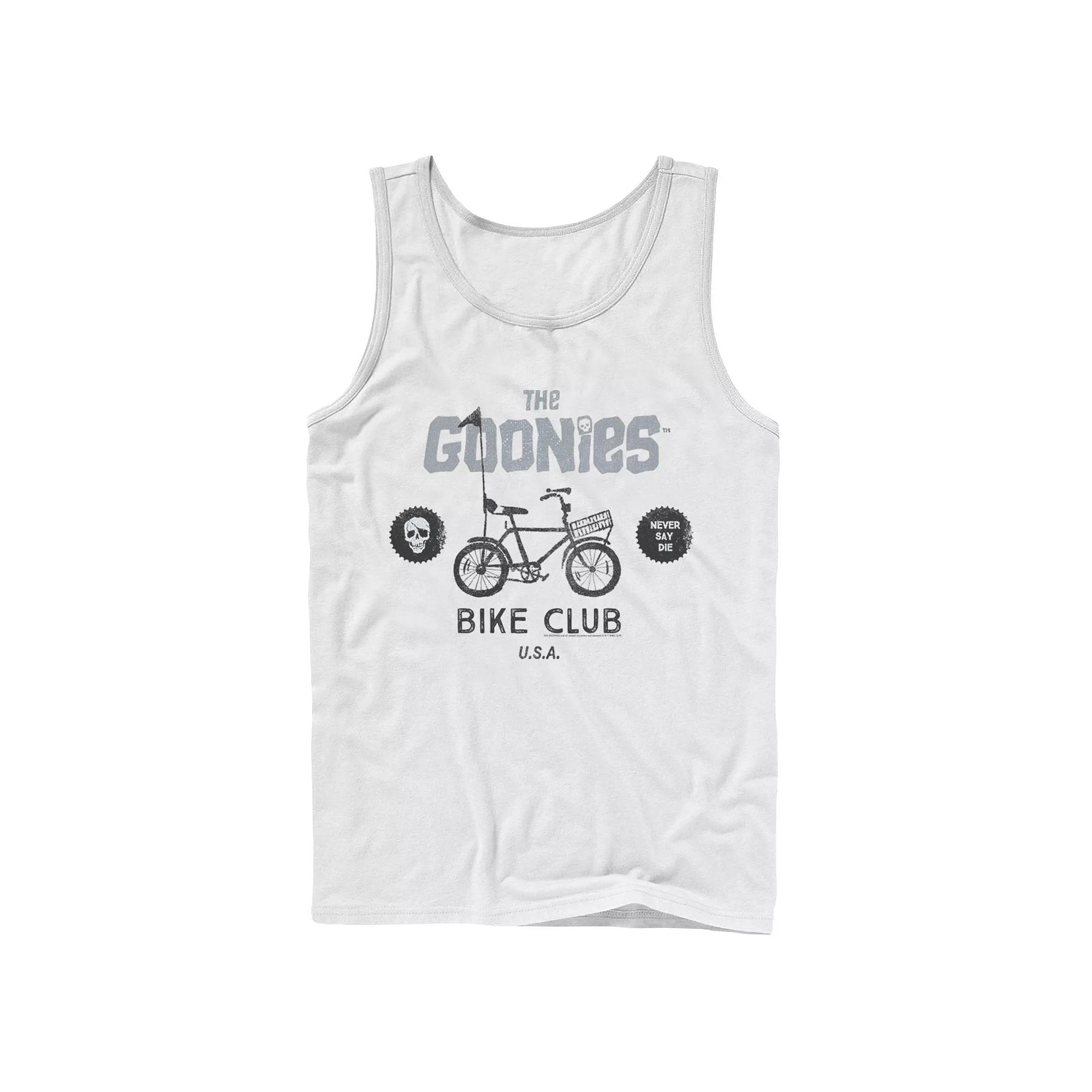Men's The Goonies Bike Club Never Say Die Text Tank Top,  Product Image