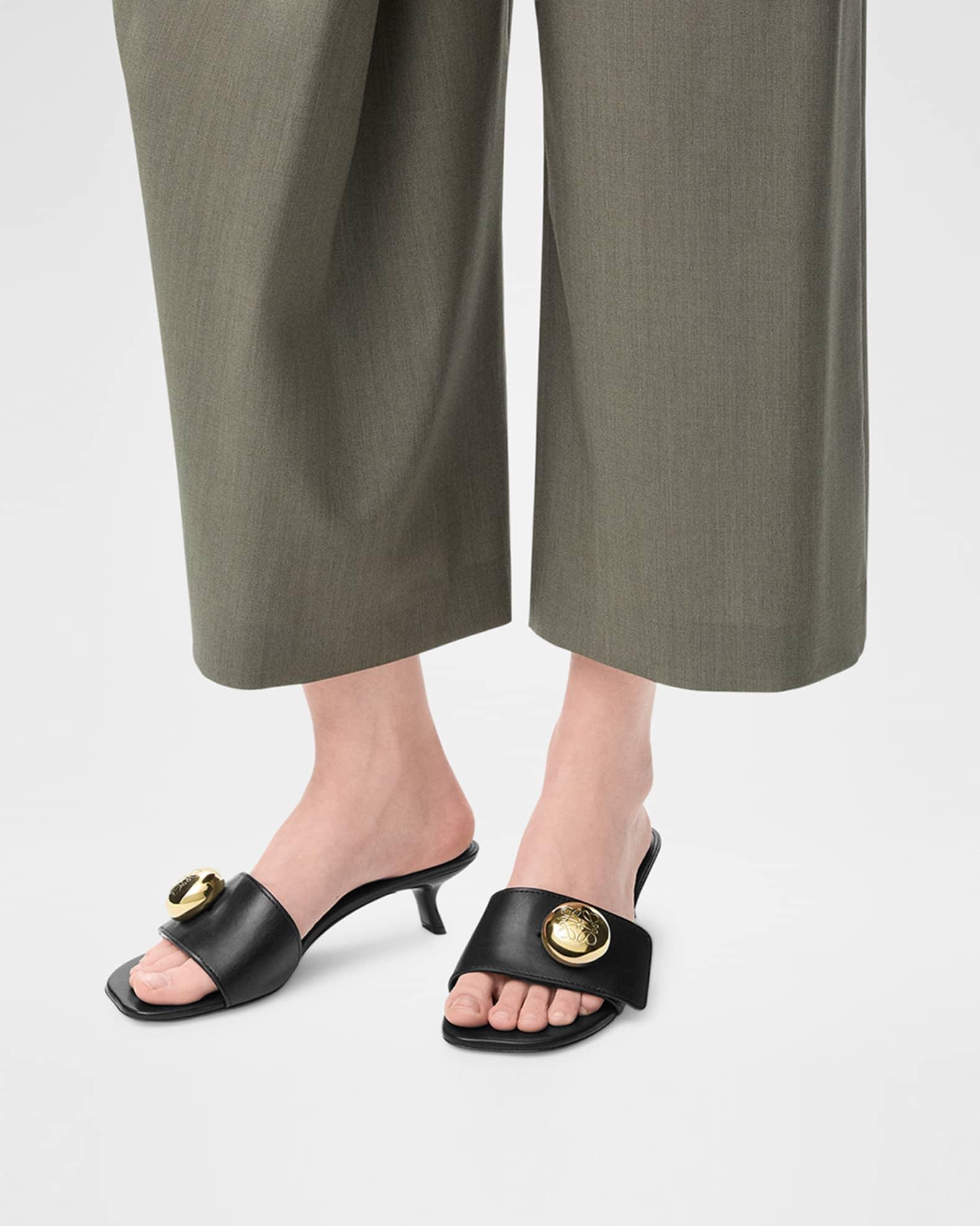 Pebble Leather Slide Sandals Product Image