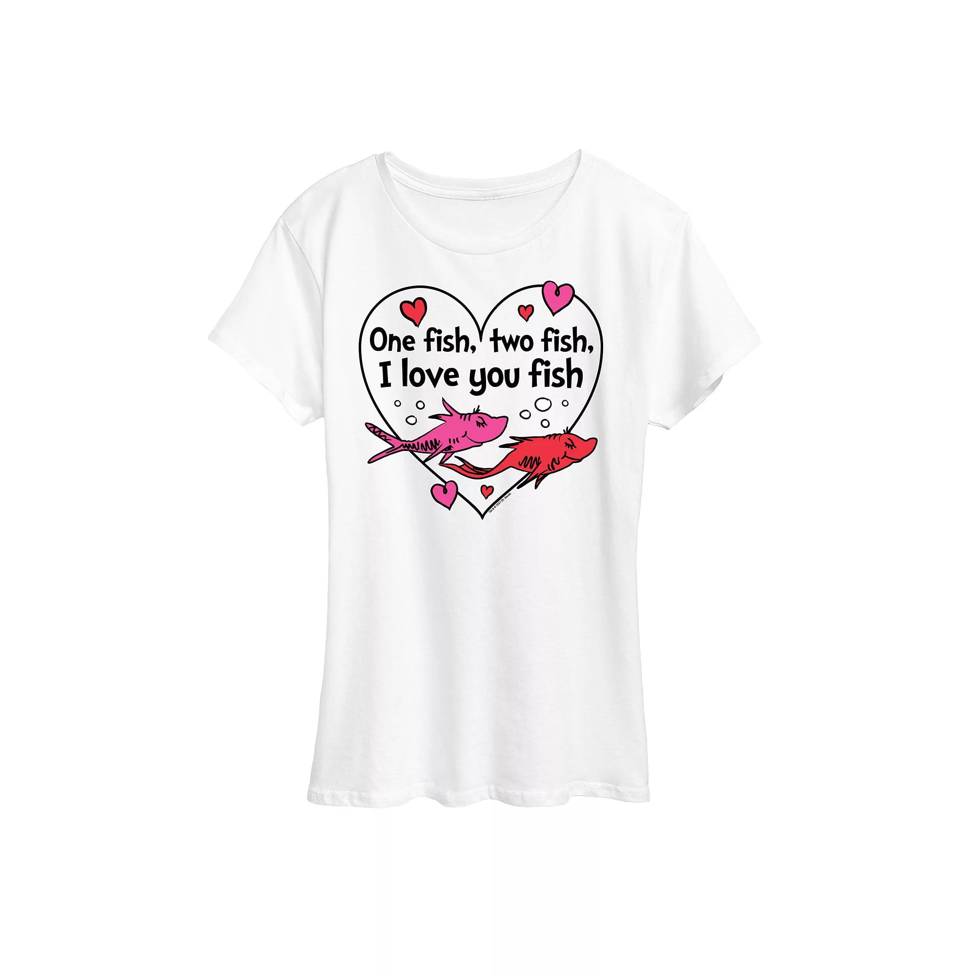Women's Dr. Seuss I Love You Fish Graphic Tee,  Product Image