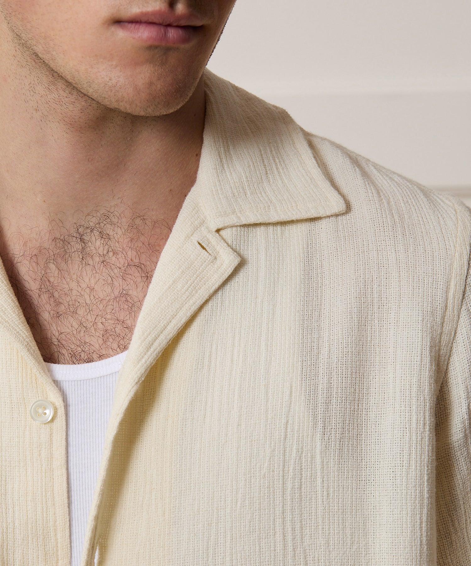 Relaxed Basketweave Camp Collar Shirt Product Image