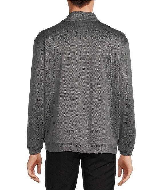 Roundtree & Yorke Performance Long Sleeve Quarter-Zip Jacquard Pullover Product Image