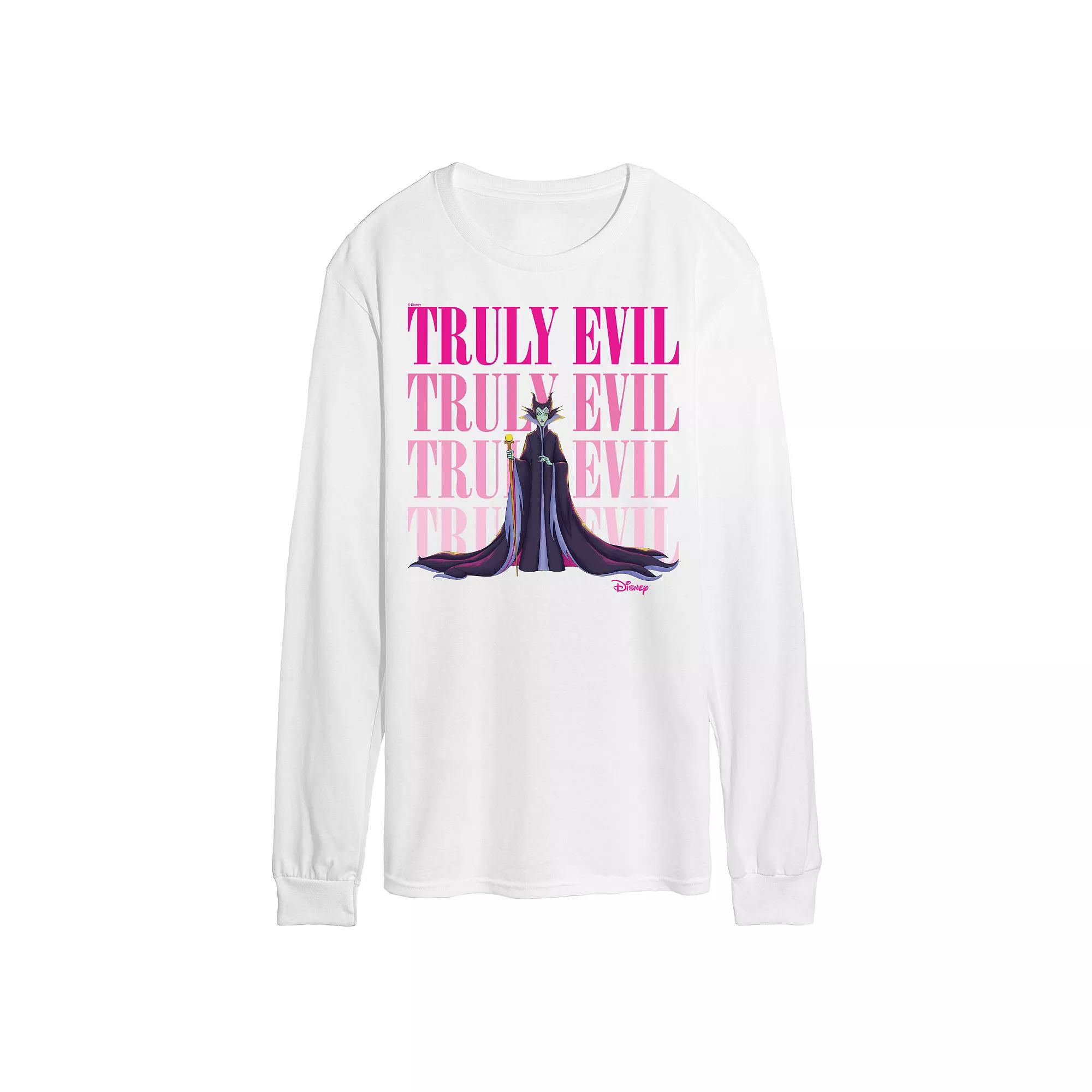 Disney Villains Malifecent Men's Truly Evil Long Sleeve Graphic Tee,  Product Image