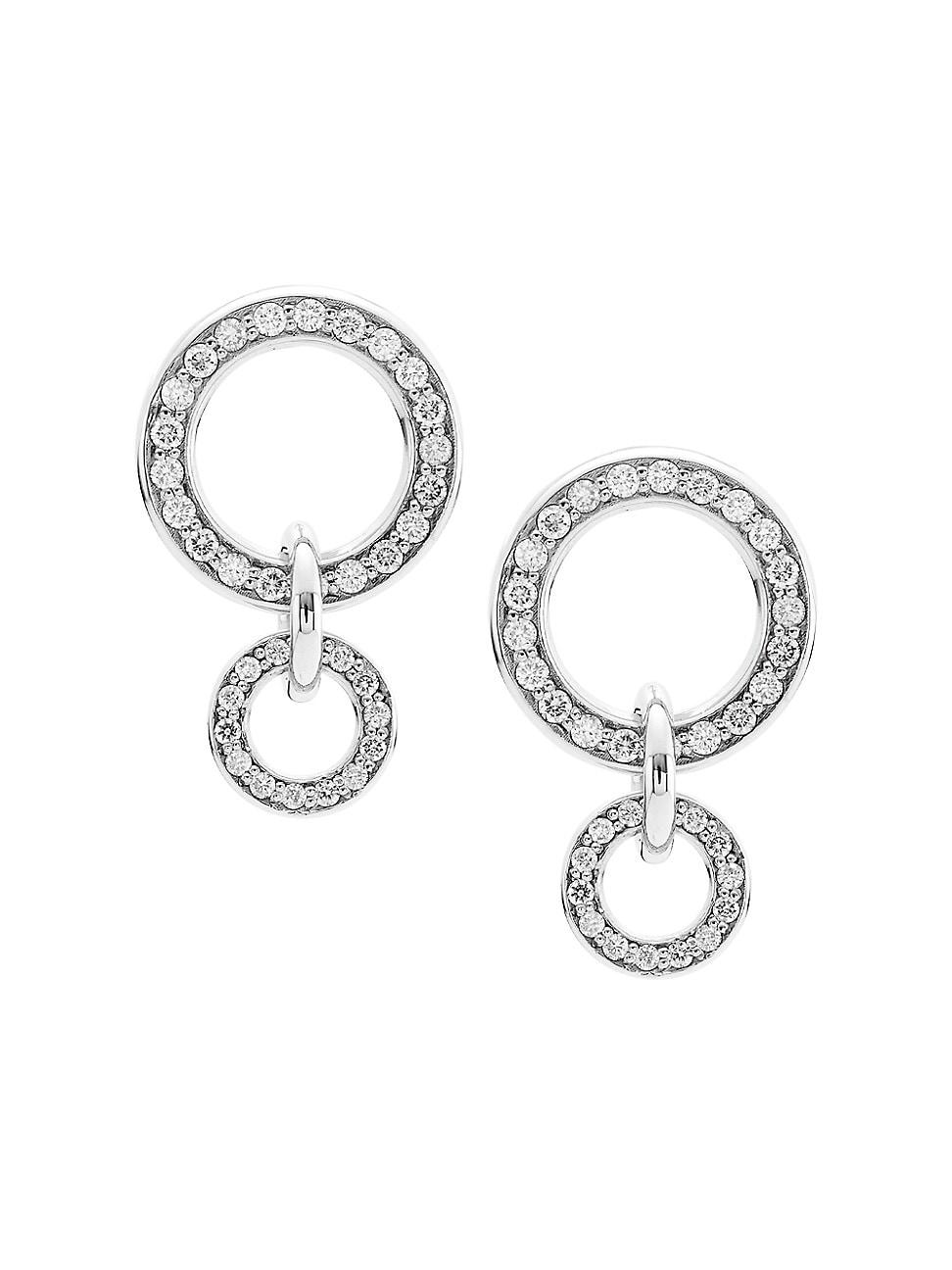 Womens 18K White Gold & Diamond Earrings Product Image