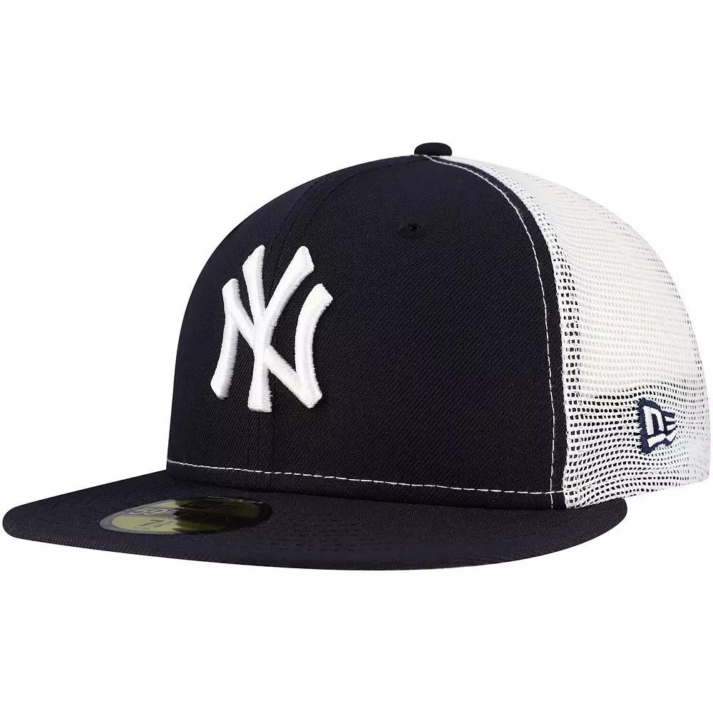 Men's New Era Navy New York Yankees Team Color 59FIFTY Trucker Fitted Hat, Size: 7 3/8, Blue Product Image