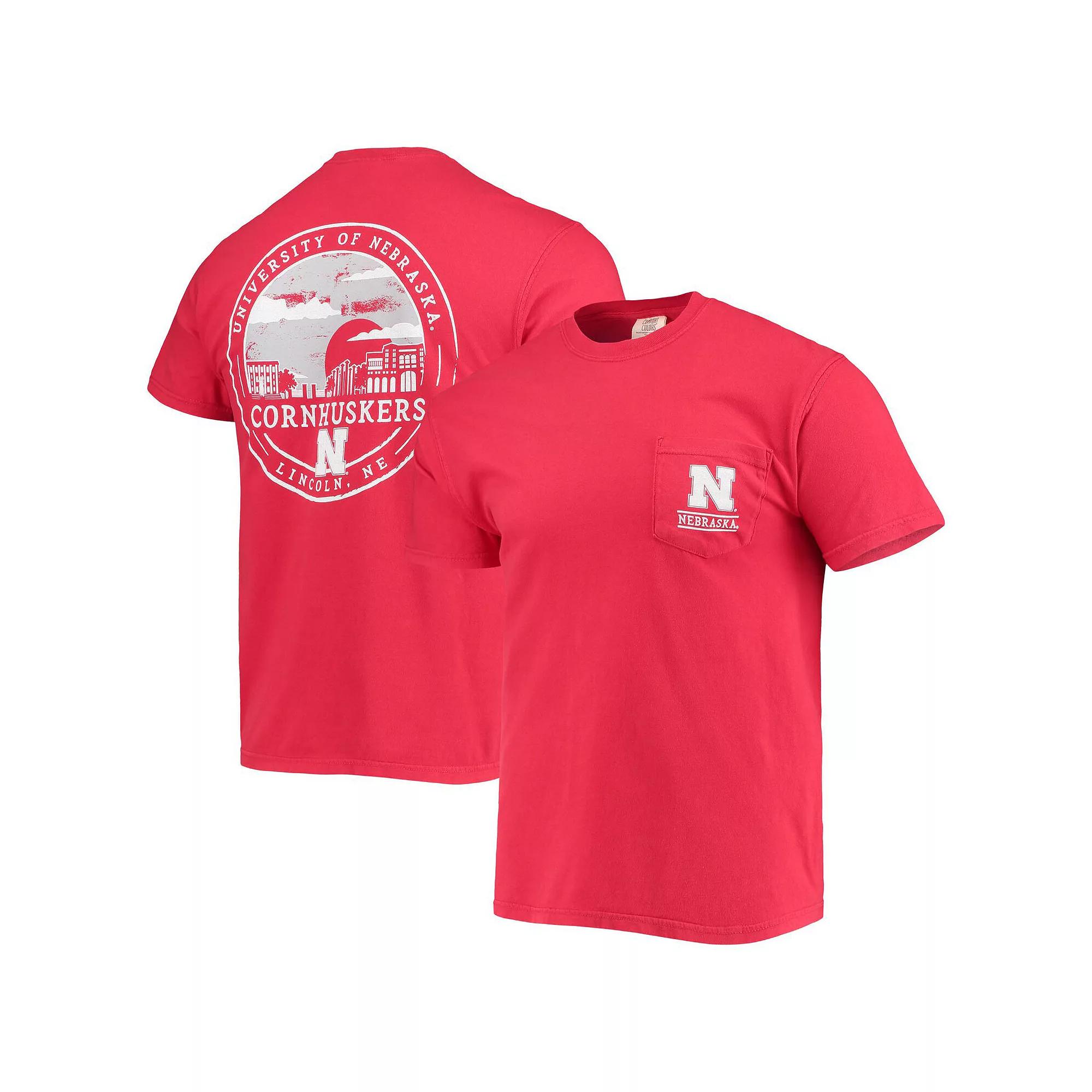 Men's Scarlet Nebraska Huskers Circle Campus Scene T-Shirt, Size: Large, Red Product Image
