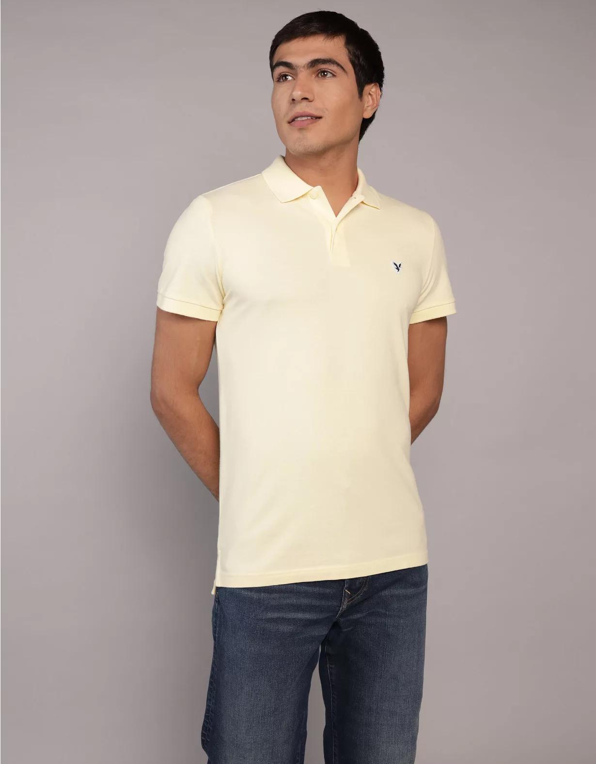 AE Lived-In Slim Fit Pique Polo Shirt Product Image