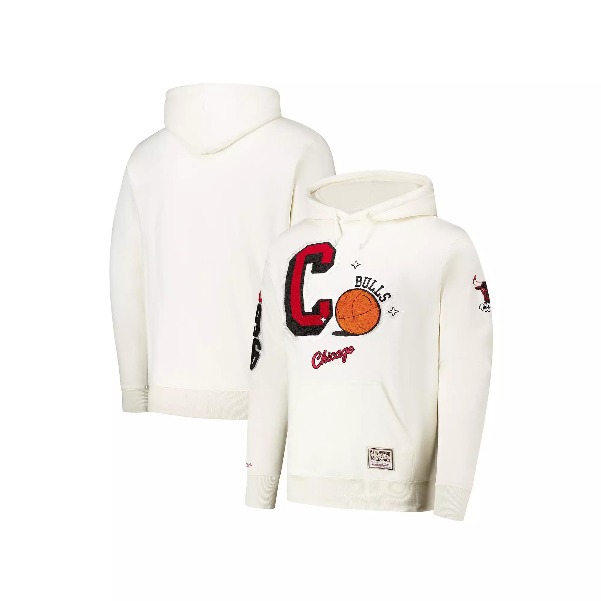 Men's  Cream Chicago Bulls Sswagger Classic Chenille Pullover Hoodie, Size: Medium, Beige Product Image