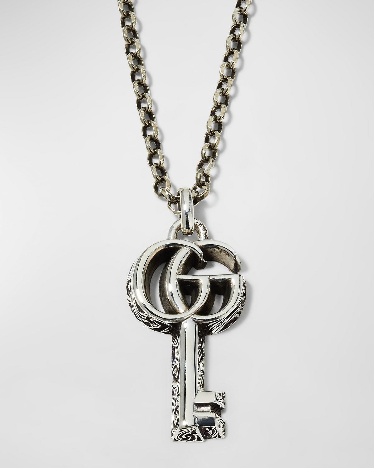 Womens GG Key Sterling Silver Pendant Necklace Product Image