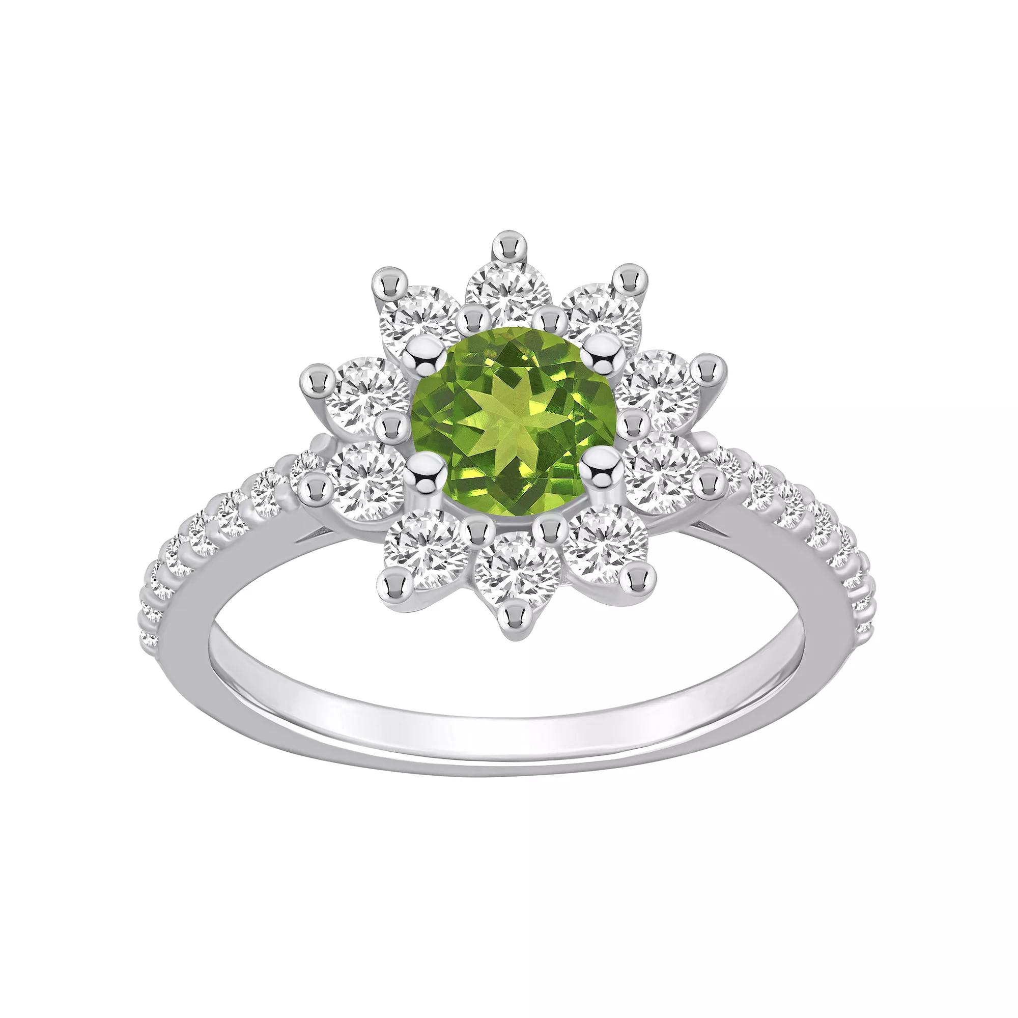 Alyson Layne 14k Gold Blue Topaz & 3/4 Carat T.W. Diamond Halo Ring, Women's, Size: 5 Product Image