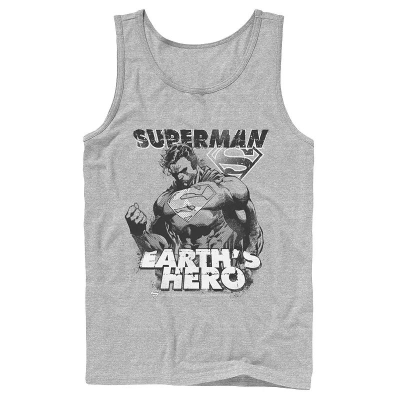Men's DC Comics Superman Earth's Hero Sketched Poster Tank Top,  Product Image