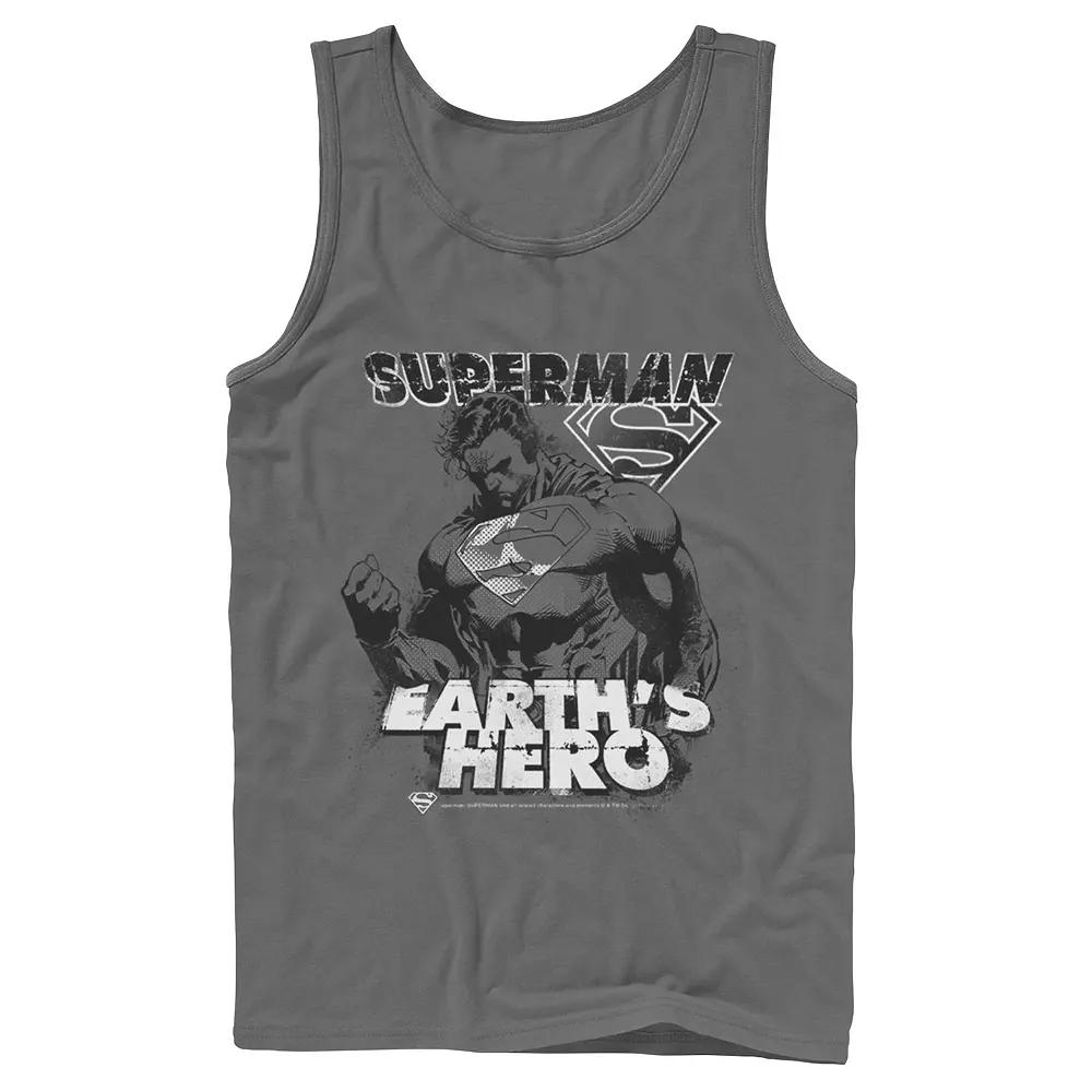 Men's DC Comics Superman Earth's Hero Sketched Poster Tank Top,  Product Image