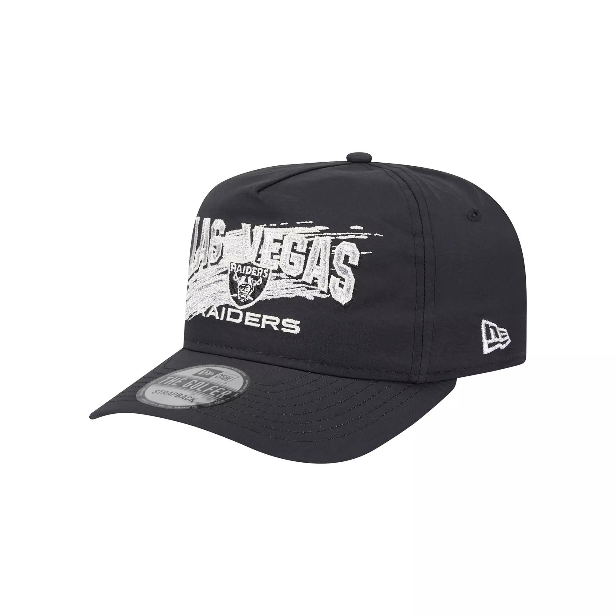 Men's New Era Black Las Vegas Raiders Throwback Brush Golfer Snapback Hat, Lvr Black Product Image